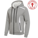 Heather Grey XL Men's Sherpa Fleece-Lined Reflective Tech Full Zip Hoodie (S to 3XL)